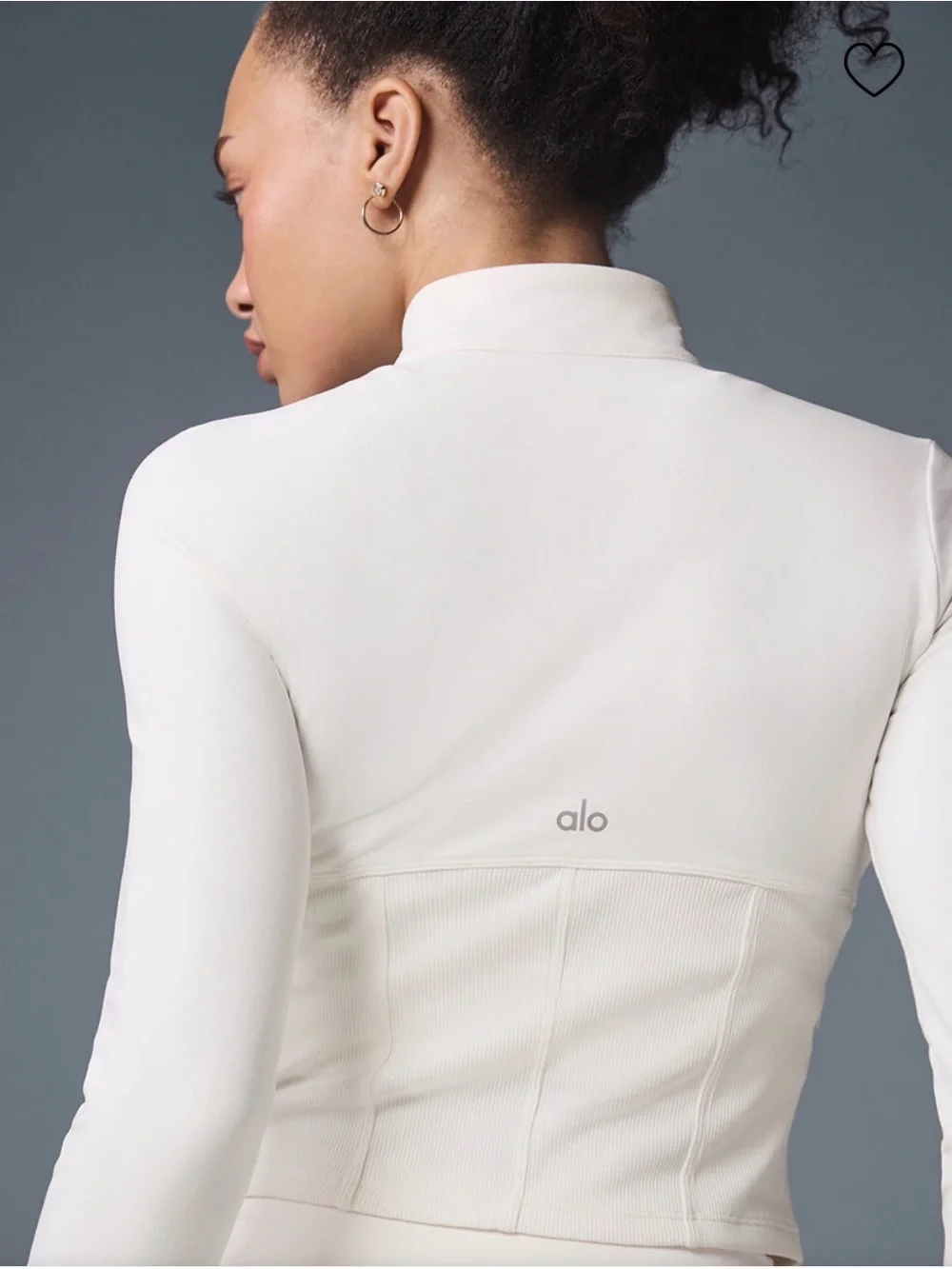 Alo Women's White Aolirbrush Corset Full  Zip-Front Jacket